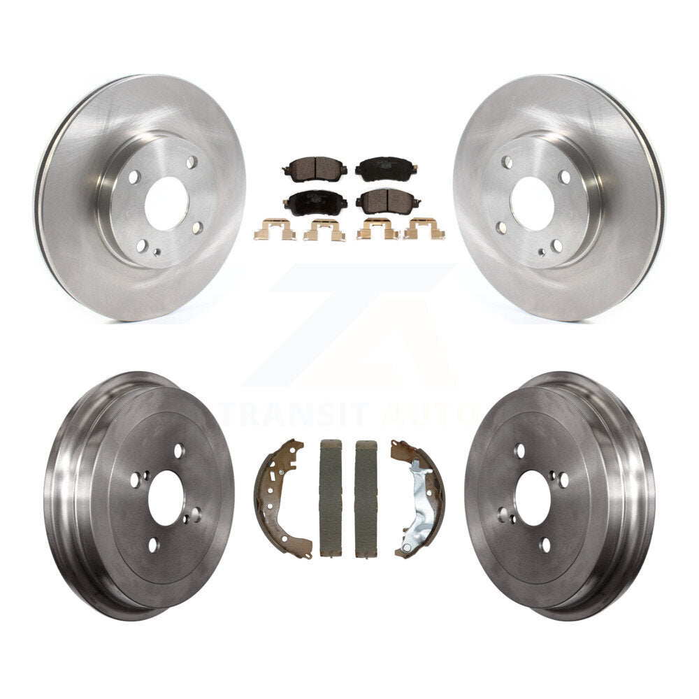 Transit Auto Front Rear Disc Brake Rotors Ceramic Pads And Drum Kit For 2016-2018 Toyota Yaris Sedan K8T-106044