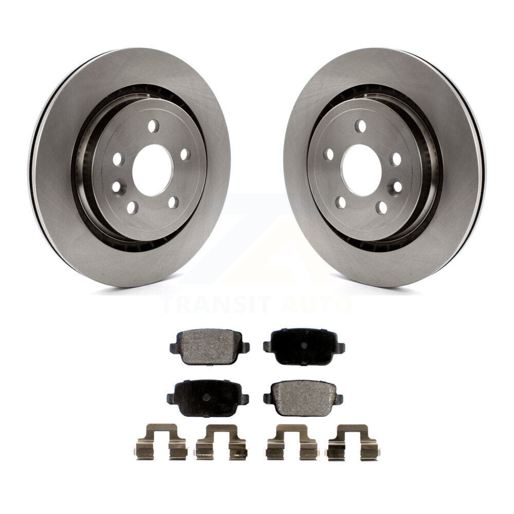 Transit Auto Rear Disc Brake Rotors And Ceramic Pads Kit For 2007-2011 Volvo S80 FWD With Vented Rotor K8T-106048