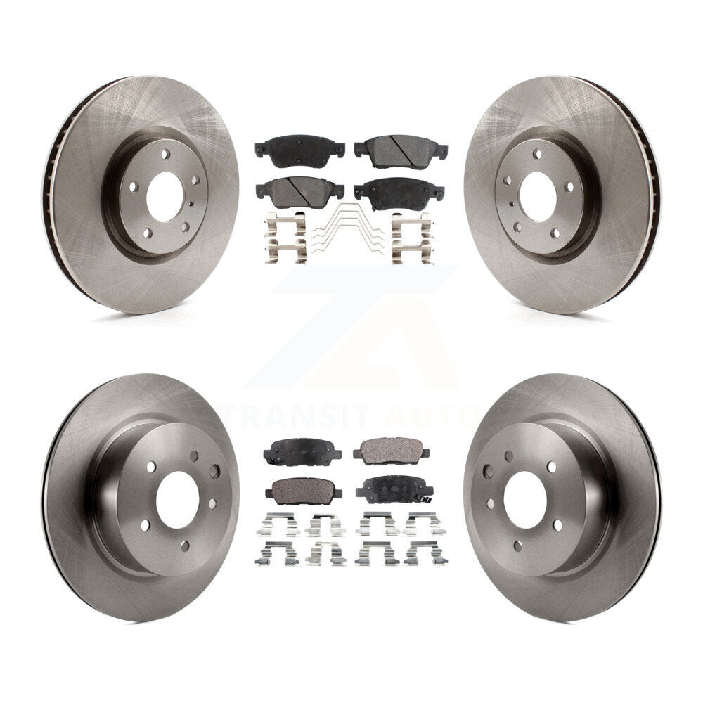 Transit Auto Front Rear Disc Brake Rotors And Ceramic Pads Kit For 2009-2013 INFINITI G37 AWD With 1 Piston Caliper K8T-106059