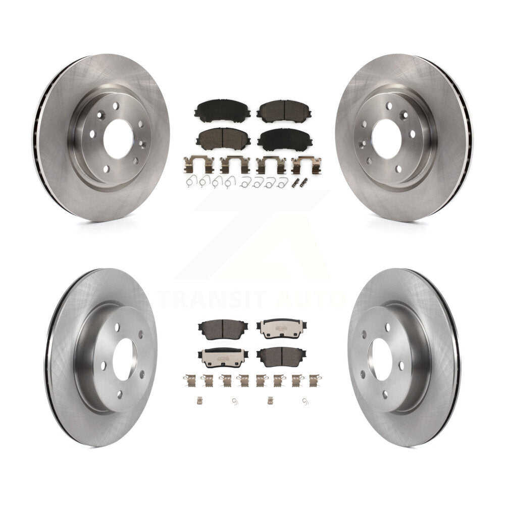 Transit Auto Front Rear Disc Brake Rotors And Ceramic Pads Kit For 2021 Nissan Rogue 1st Digit Of Vin Is 5 K K8T-106060