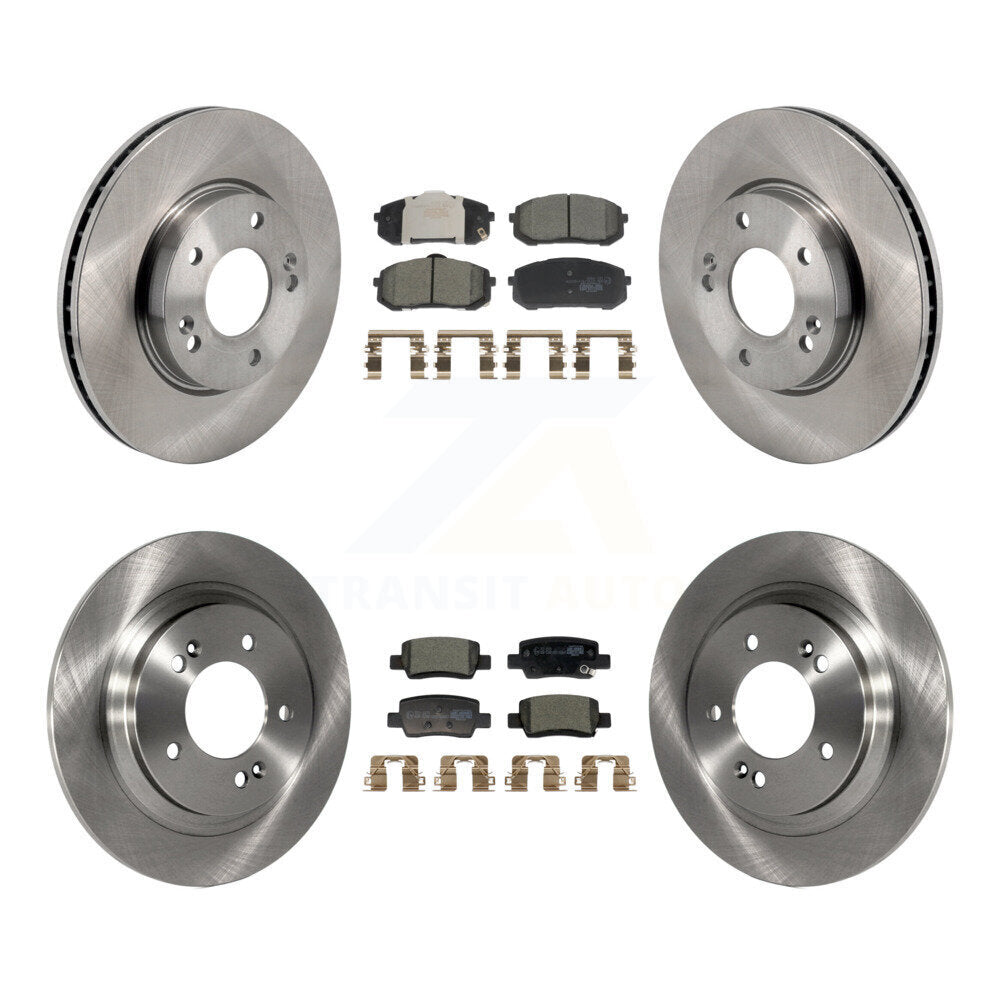 Transit Auto Front Rear Disc Brake Rotors And Ceramic Pads Kit For 2021-2025 Hyundai Elantra 1.6L with Naturally Aspirated With Electric Parking K8T-106075