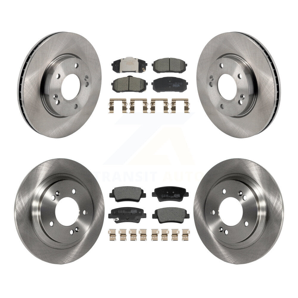 Transit Auto Front Rear Disc Brake Rotors And Ceramic Pads Kit For 2021-2025 Hyundai Elantra 1.6L with Naturally Aspirated With Manual Parking K8T-106076