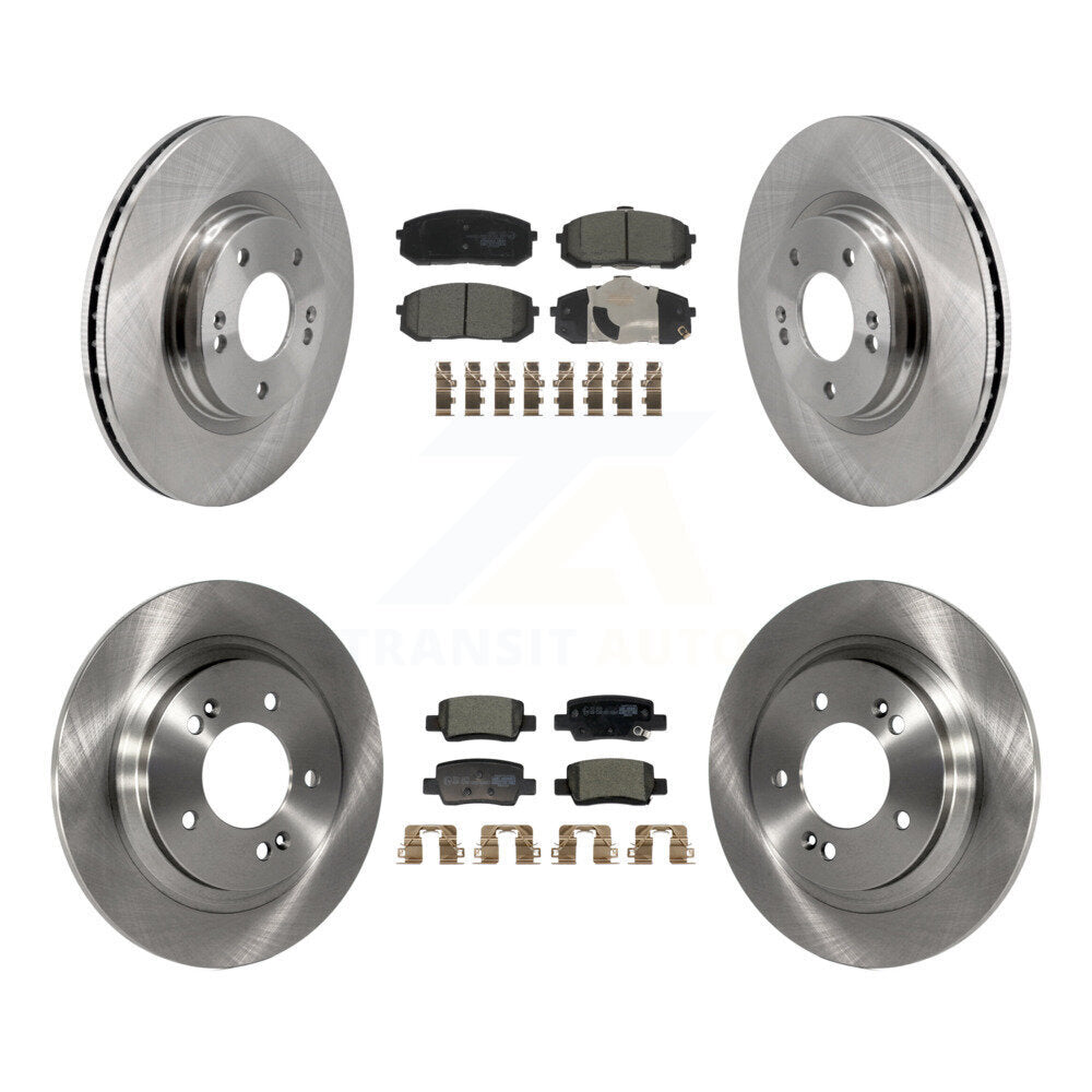 Transit Auto Front Rear Disc Brake Rotors And Ceramic Pads Kit For 2021-2025 Hyundai Elantra 1.6L with Turbocharged With Electric Parking K8T-106077