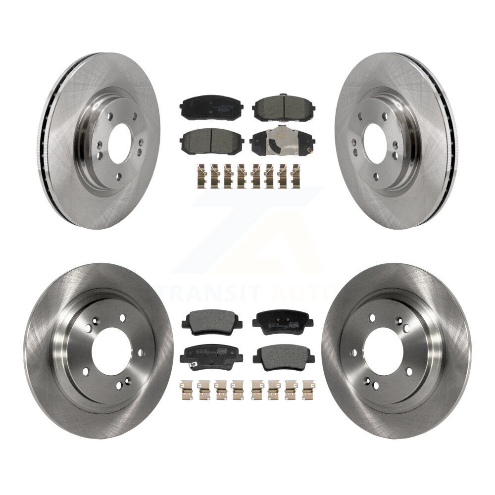 Transit Auto Front Rear Disc Brake Rotors And Ceramic Pads Kit For 2021-2025 Hyundai Elantra 1.6L with Turbocharged With Manual Parking K8T-106078