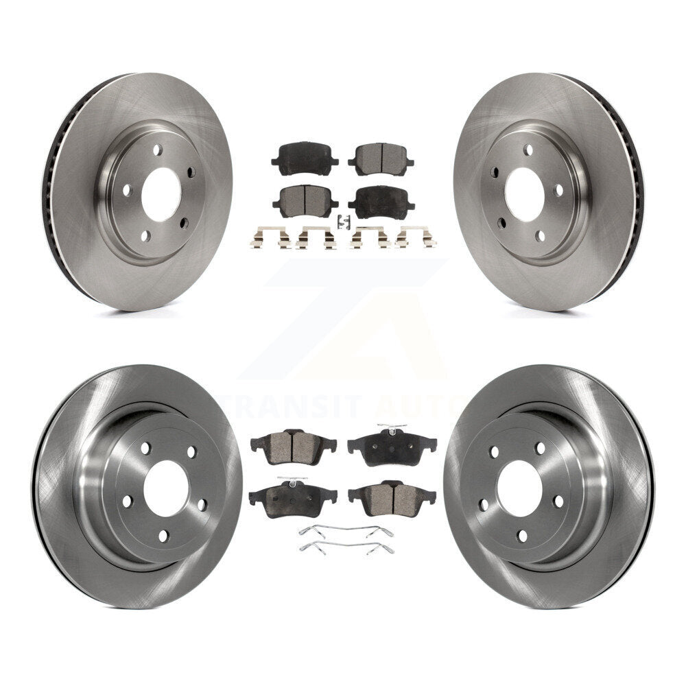 Transit Auto Front Rear Disc Brake Rotors And Ceramic Pads Kit For 2008 Chevrolet Cobalt SS with 2.0L With 1 Piston Calipers K8T-106080