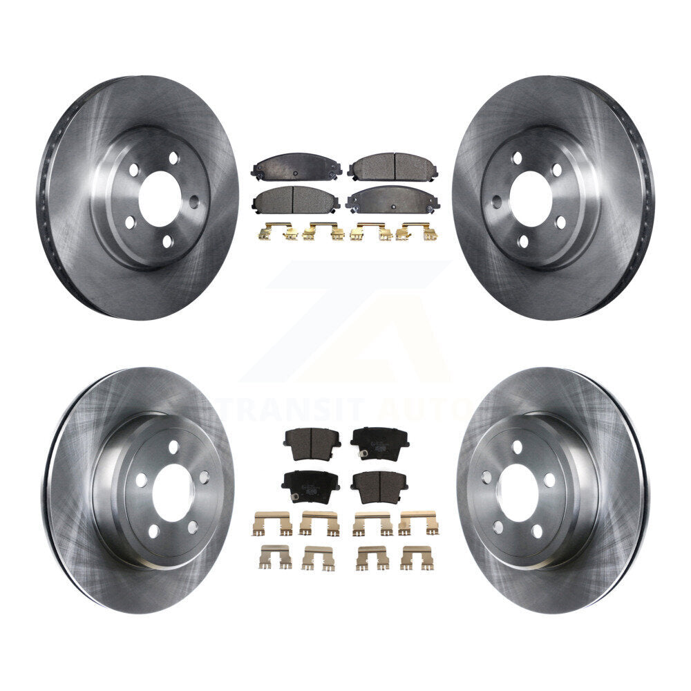 Transit Auto Front Rear Disc Brake Rotors And Ceramic Pads Kit For 2019 Dodge Challenger SXT with AWD With 320mm Diameter Rotor K8T-106084