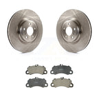 Transit Auto Front Disc Brake Rotors And Ceramic Pads Kit For 2022-2023 Porsche Macan Base Without Composite Brakes K8T-106086