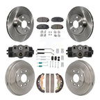 Transit Auto Front Rear Disc Brake Rotors Ceramic Pads And Drum Kit (9Pc) For 2019 Toyota Yaris Hatchback with rear brakes K8T-106091