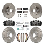 Transit Auto Front Rear Disc Brake Rotors Ceramic Pads And Drum Kit (9Pc) For 2019 Toyota Yaris Hatchback with rear brakes K8T-106092
