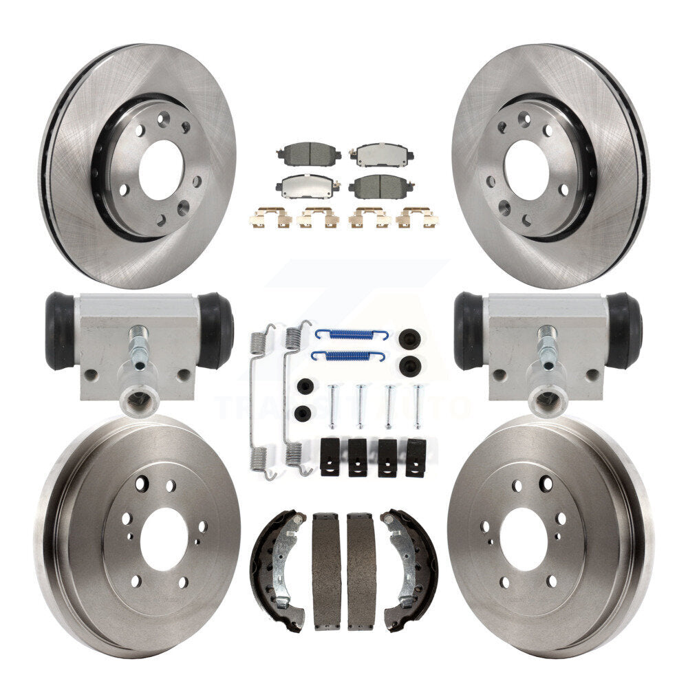 Transit Auto Front Rear Disc Brake Rotors Ceramic Pads And Drum Kit (9Pc) For 2020-2022 Nissan Sentra K8T-106093