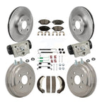 Transit Auto Front Rear Disc Brake Rotors Ceramic Pads And Drum Kit (9Pc) For 2016-2022 Chevrolet Spark K8T-106095