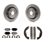 Transit Auto Rear Disc Rotors Ceramic Pads And Parking Brake Shoes Kit For 2007-2009 Volvo S80 FWD With Vented Rotor K8T-106099