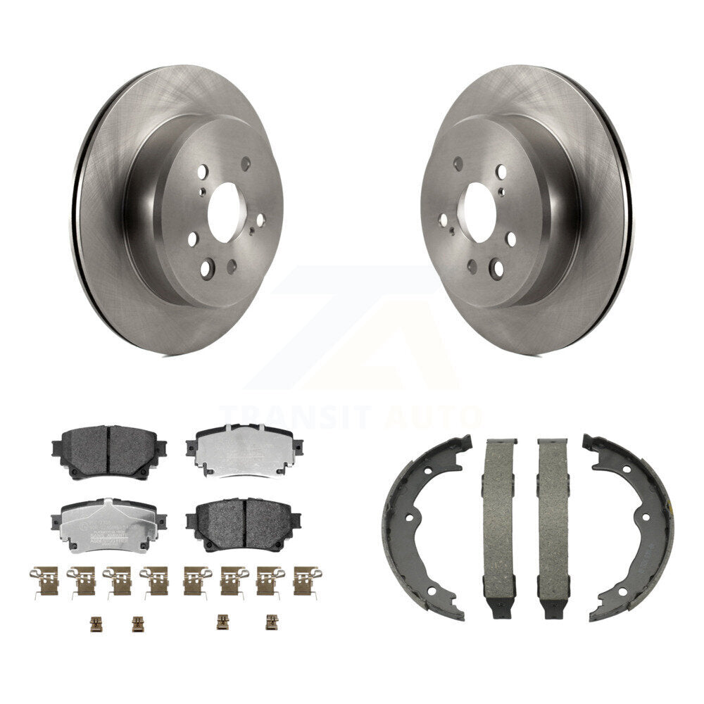 Transit Auto Rear Disc Rotors Ceramic Pads And Parking Brake Shoes Kit For 2021 Lexus RC350 RC300 With 310mm Diameter Rotor K8T-106102