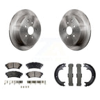 Transit Auto Rear Disc Rotors Ceramic Pads And Parking Brake Shoes Kit For Toyota Sienna Highlander Lexus RX350 RX450h K8T-106105
