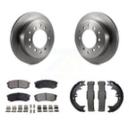 Transit Auto Rear Disc Rotors Ceramic Pads And Parking Brake Shoes Kit For Toyota 4Runner FJ Cruiser Sequoia Lexus GX470 K8T-106109