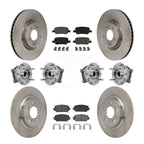 Transit Auto Front Rear Hub Bearings Assembly Disc Brake Rotors And Semi-Metallic Pads Kit (10Pc) For Hyundai Santa Fe Kia Sorento AWD with GAS engine - Left Right Side (Driver Passenger) KBB-130213