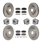 Transit Auto Front Rear Hub Bearings Assembly Disc Brake Rotors And Semi-Metallic Pads Kit (10Pc) For Hyundai Santa Fe Kia Sorento - Left Right Side (Driver Passenger) KBB-130214