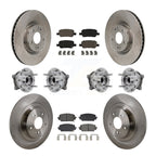 Transit Auto Front Rear Hub Bearings Assembly Disc Brake Rotors And Semi-Metallic Pads Kit (10Pc) For Hyundai Santa Cruz Kia Sorento - Left Right Side (Driver Passenger) KBB-130215
