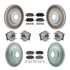 Transit Auto Front Rear Hub Bearing Assembly Coated Disc Brake Rotor And Semi-Metallic Pad Kit (10Pc) For Hyundai Santa Fe Kia Sorento AWD with GAS engine Left Right Side (Driver Passenger) KBB-130295