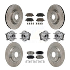 Transit Auto Front Rear Hub Bearings Assembly Disc Brake Rotors And Ceramic Pads Kit (10Pc) For Hyundai Santa Fe Kia Sorento AWD with GAS engine - Left Right Side (Driver Passenger) KBB-130335