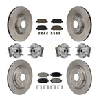 Transit Auto Front Rear Hub Bearings Assembly Disc Brake Rotors And Ceramic Pads Kit (10Pc) For Hyundai Santa Fe Kia Sorento - Left Right Side (Driver Passenger) KBB-130336