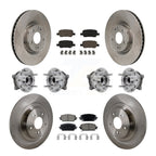 Transit Auto Front Rear Hub Bearings Assembly Disc Brake Rotors And Ceramic Pads Kit (10Pc) For Hyundai Santa Cruz Kia Sorento - Left Right Side (Driver Passenger) KBB-130337