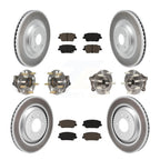 Transit Auto Front Rear Hub Bearings Assembly Coated Disc Brake Rotors And Ceramic Pads Kit (10Pc) For 2021 Hyundai Veloster N Manual transmission With Vented - Left Right Side KBB-130383