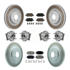Transit Auto Front Rear Hub Bearings Assembly Coated Disc Brake Rotors And Ceramic Pads Kit (10Pc) For Hyundai Santa Fe Kia Sorento AWD with GAS engine - Left Right Side (Driver Passenger) KBB-130385