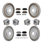 Transit Auto Front Rear Hub Bearings Assembly Coated Disc Brake Rotors And Ceramic Pads Kit (10Pc) For Hyundai Santa Fe Kia Sorento - Left Right Side (Driver Passenger) KBB-130386