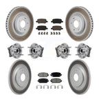 Transit Auto Front Rear Hub Bearings Assembly Coated Disc Brake Rotors And Ceramic Pads Kit (10Pc) For Hyundai Santa Cruz Kia Sorento - Left Right Side (Driver Passenger) KBB-130387