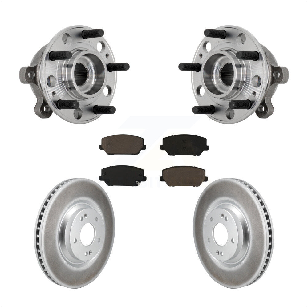 Transit Auto Front Hub Bearing Assembly Coated Disc Brake Rotors And Ceramic Pads Kit For 2022 Hyundai Veloster N Automatic Dual Clutch transmission With 330mm Diameter Rotor KBB-131661