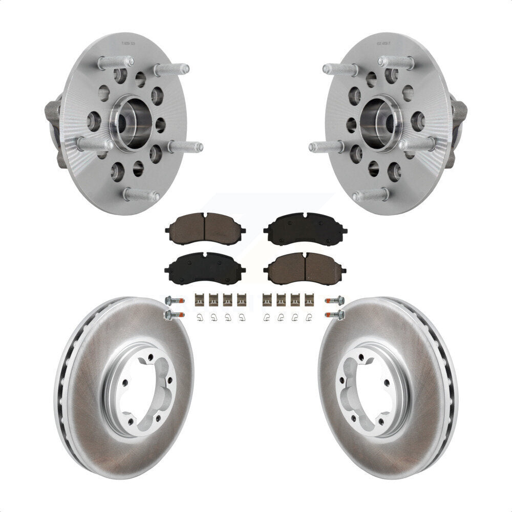 Transit Auto Front Hub Bearing Assembly Coated Disc Brake Rotors And Ceramic Pads Kit For 2022-2023 Ford E-Transit With 5