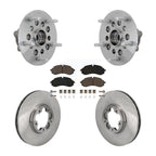 Transit Auto Front Hub Bearing Assembly Disc Brake Rotors And Ceramic Pads Kit For 2022-2023 Ford E-Transit With 5 Lug Wheels Without Heavy Duty Axle 115mm Bolt Circle KBB-132153