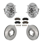 Transit Auto Front Hub Bearing Assembly Disc Brake Rotors And Semi-Metallic Pads Kit For 2022-2023 Ford E-Transit With 5 Lug Wheels Without Heavy Duty Axle 115mm Bolt Circle KBB-132270