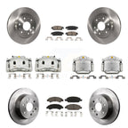 CMX Front Rear Disc Brake Caliper Rotors And Ceramic Pads Kit (10Pc) For GMC Chevrolet Sierra 1500 Silverado Tahoe Yukon Cadillac XL Escalade Suburban ESV With 2 Piston Calipers KC8-101197C