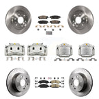 Transit Auto Front Rear Disc Brake Caliper Rotor & Ceramic Pad Kit (10Pc) For GMC Chevrolet Sierra 1500 Silverado Tahoe Yukon Cadillac XL Escalade Suburban ESV With 2 Piston Calipers KC8-102521N