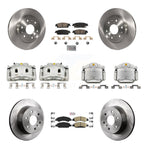 Transit Auto Front Rear Disc Brake Caliper Rotor & Ceramic Pad Kit (10Pc) For GMC Chevrolet Sierra 1500 Silverado Tahoe Yukon Cadillac XL Escalade Suburban ESV With 2 Piston Calipers KC8-102522N
