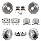 Transit Auto Front Rear Disc Brake Caliper Rotors And Semi-Metallic Ceramic Pads Kit (10Pc) For GMC Chevrolet Sierra 1500 Silverado Tahoe Yukon Cadillac XL Escalade Suburban ESV KC8-102523N