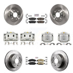 Transit Auto Front Rear Disc Brake Caliper Rotors And Ceramic Semi-Metallic Pads Kit (10Pc) For GMC Chevrolet Sierra 1500 Silverado Tahoe Yukon Cadillac XL Escalade Suburban ESV KC8-102525N