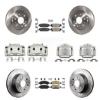 Transit Auto Front Rear Disc Brake Caliper Rotor & Ceramic Pad Kit (10Pc) For GMC Chevrolet Sierra 1500 Silverado Tahoe Yukon Cadillac XL Escalade Suburban ESV With 2 Piston Calipers KC8-102527N