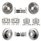 Transit Auto Front Rear Disc Brake Caliper Rotors And Semi-Metallic Ceramic Pads Kit (10Pc) For GMC Chevrolet Sierra 1500 Silverado Tahoe Yukon Cadillac XL Escalade Suburban ESV KC8-102529N