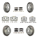 Transit Auto Front Rear Disc Brake Caliper Coated Rotors And Semi-Metallic Pads Kit (10Pc) For GMC Chevrolet Sierra 1500 Silverado Tahoe Yukon Cadillac XL Escalade Suburban ESV KCG-100923P