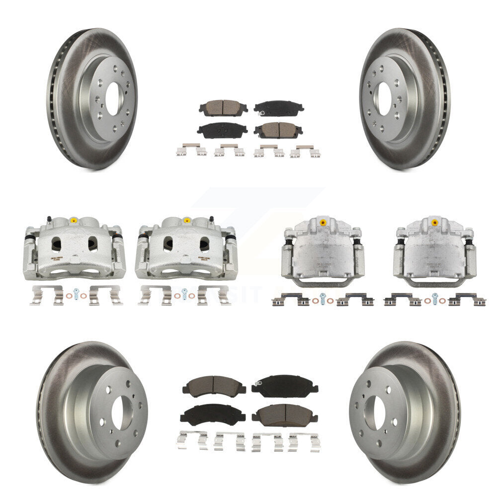 Transit Auto Front Rear Brake Caliper Coat Rotor & Ceramic Pad Kit (10Pc) For GMC Chevrolet Sierra 1500 Silverado Tahoe