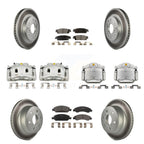 Transit Auto Front Rear Brake Caliper Coat Rotor & Ceramic Pad Kit (10Pc) For GMC Chevrolet Sierra 1500 Silverado Tahoe Yukon Cadillac XL Escalade Suburban ESV With 2 Piston Calipers KCG-100942T