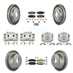 Transit Auto Front Rear Brake Caliper Coat Rotor & Ceramic Pad Kit (10Pc) For GMC Chevrolet Sierra 1500 Silverado Tahoe Yukon Cadillac XL Escalade Suburban ESV With 2 Piston Calipers KCG-102041N