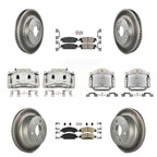 Transit Auto Front Rear Brake Caliper Coat Rotor & Ceramic Pad Kit (10Pc) For GMC Chevrolet Sierra 1500 Silverado Tahoe Yukon Cadillac XL Escalade Suburban ESV With 2 Piston Calipers KCG-102046N