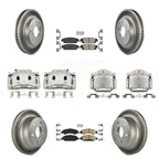 Transit Auto Front Rear Brake Caliper Coat Rotor & Ceramic Pad Kit (10Pc) For GMC Chevrolet Sierra 1500 Silverado Tahoe Yukon Cadillac XL Escalade Suburban ESV With 2 Piston Calipers KCG-102047N
