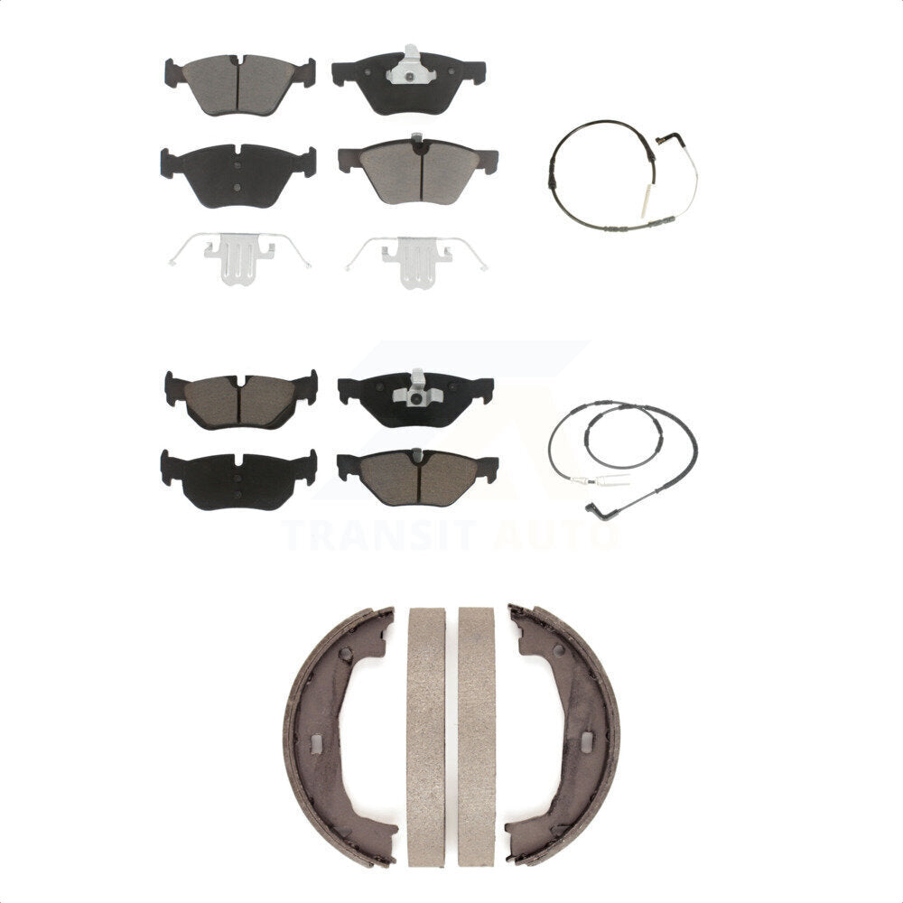 CMX Front Rear Ceramic Disc Brake Pads And Wear Sensor Kit (5Pc) For 2007 BMW 328i Sedan Coupe KCW-100367