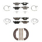 CMX Front Rear Ceramic Disc Brake Pads And Wear Sensors Kit (7Pc) For 2007 BMW 328i Sedan Coupe KCW-100423
