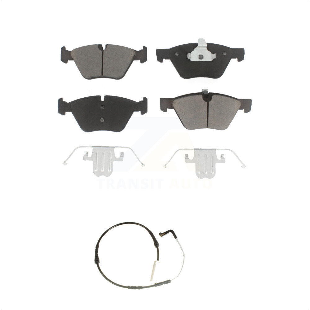 CMX Front Ceramic Disc Brake Pads And Wear Sensor Kit For BMW 328xi 328i KCW-100549 - Product & Packaging View